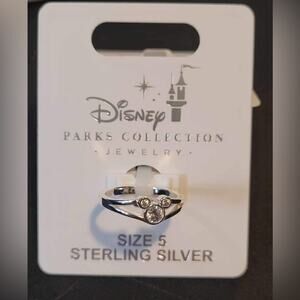 Disney Parks Jewelry Mickey Mouse Diamond sterling silver  ring size 5